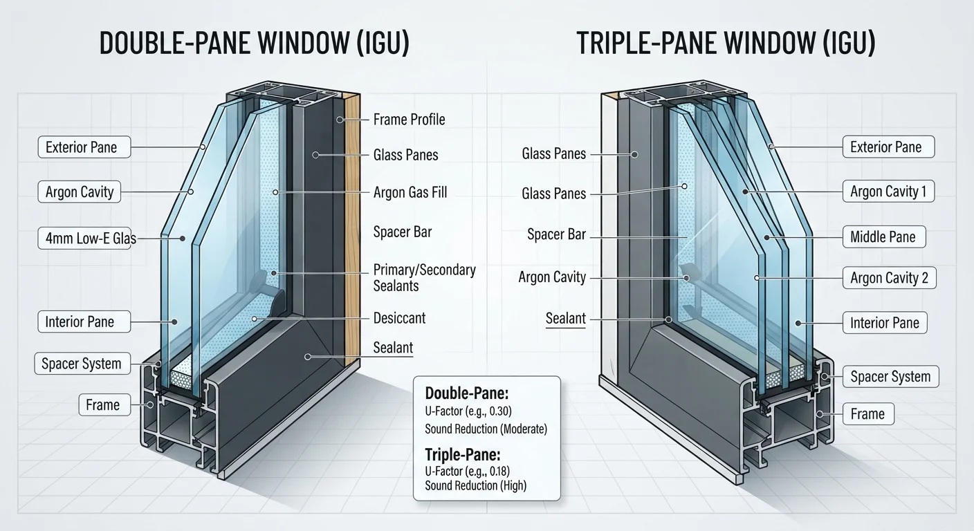 Double-Pane vs Triple-Pane Windows: Matching Glass to Your Climate